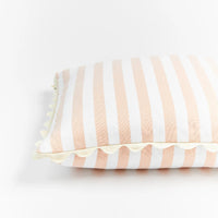 Bonnie and Neil | woven stripe linen cushion | pink - close