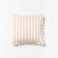 Bonnie and Neil | woven stripe linen cushion | pink