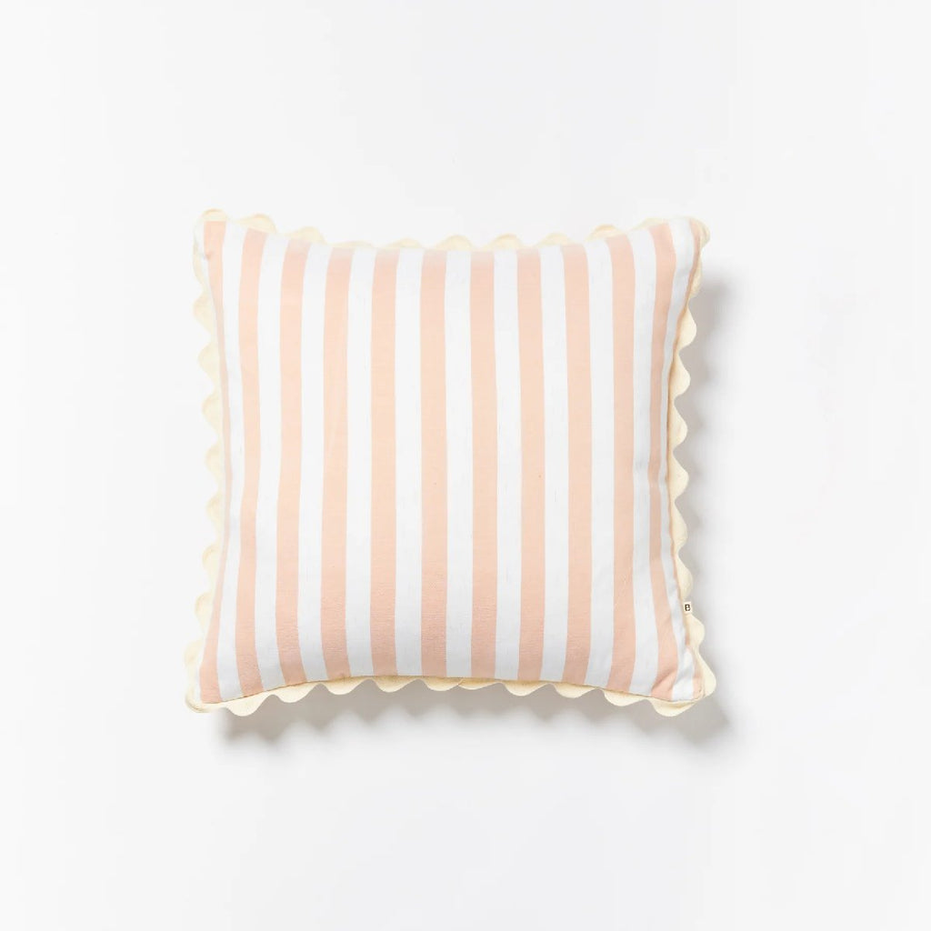 Bonnie and Neil | woven stripe linen cushion | pink