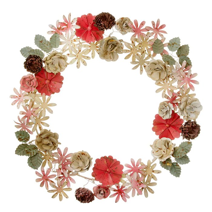 mondocherry - Bungalow | floral wreath | redwood | large