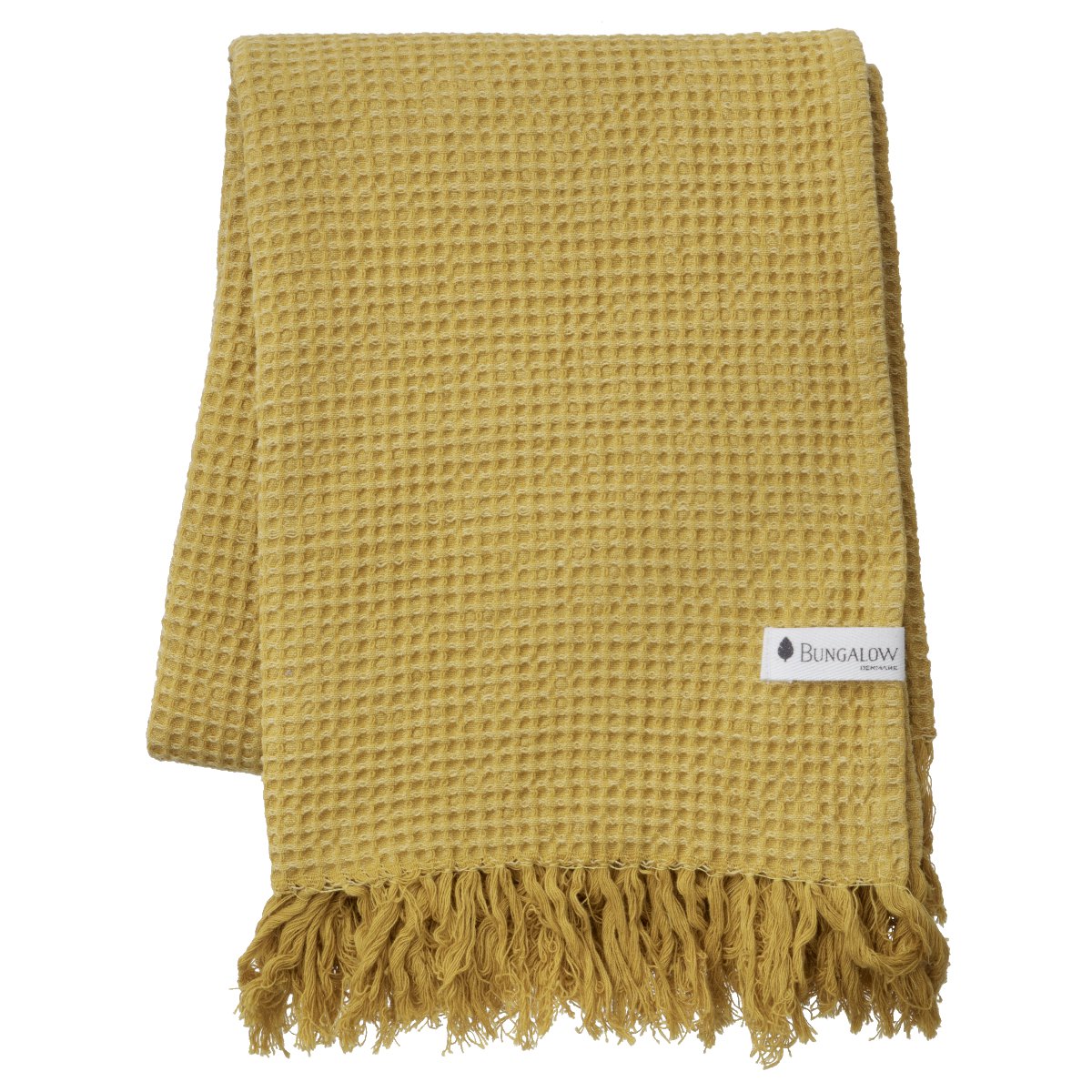 Bungalow | organic waffle cotton towel | 100 x 170cm | ochre