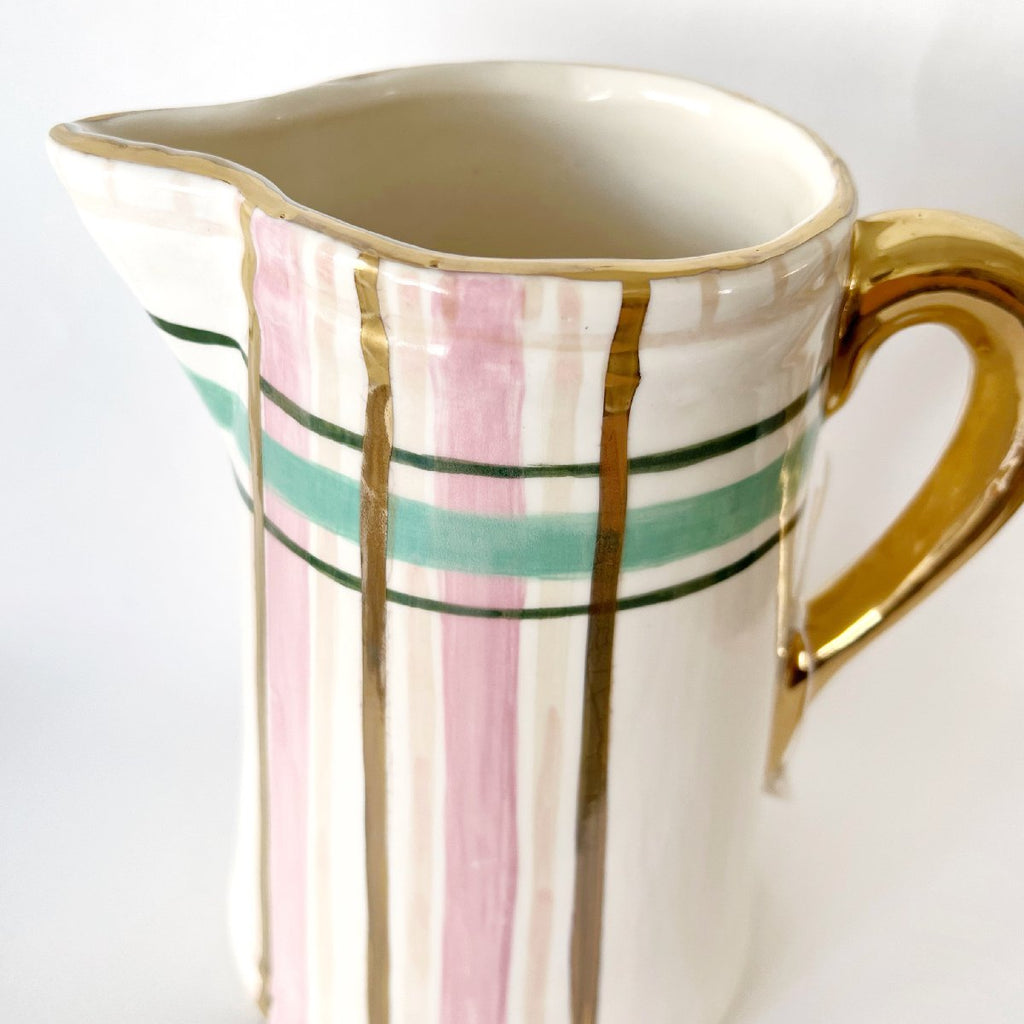 mondocherry | Carla Dinnage | ceramic jug "a touch of tartan" - side