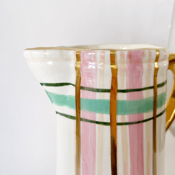mondocherry | Carla Dinnage | ceramic jug "a touch of tartan" - top
