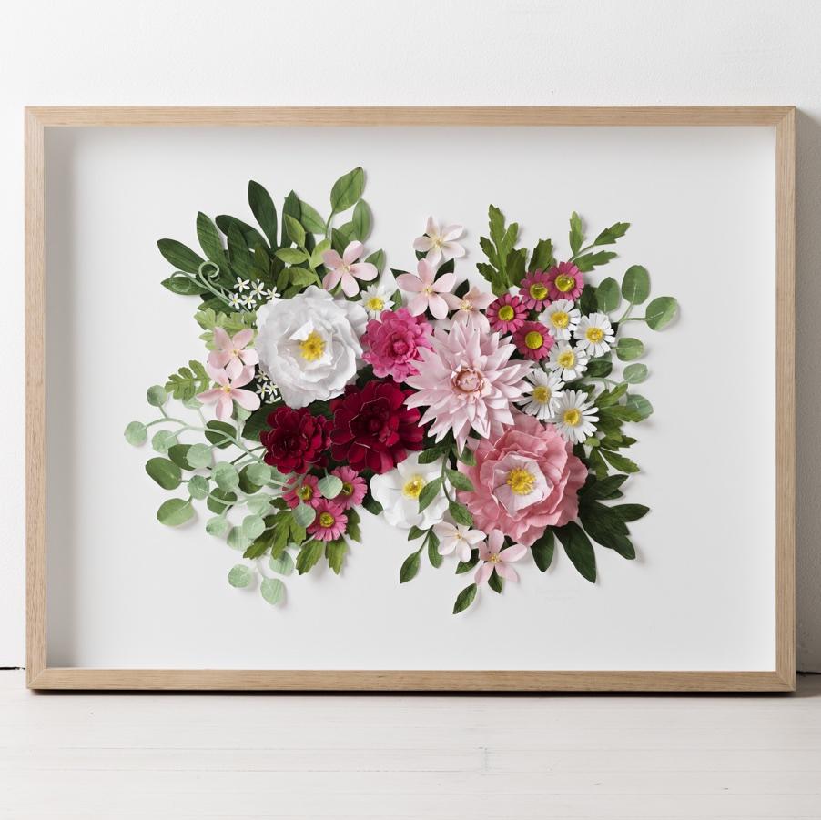mondocherry botanical paper flower artwork