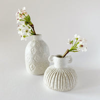 Clay Beehive | ceramic speckled vase - pair