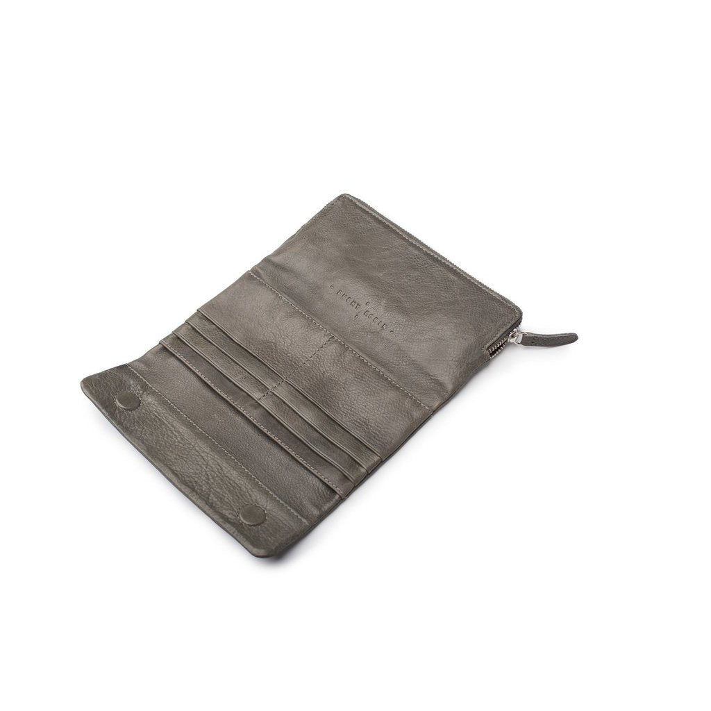 Dusky Robin | chloe leather purse | brown - open flat
