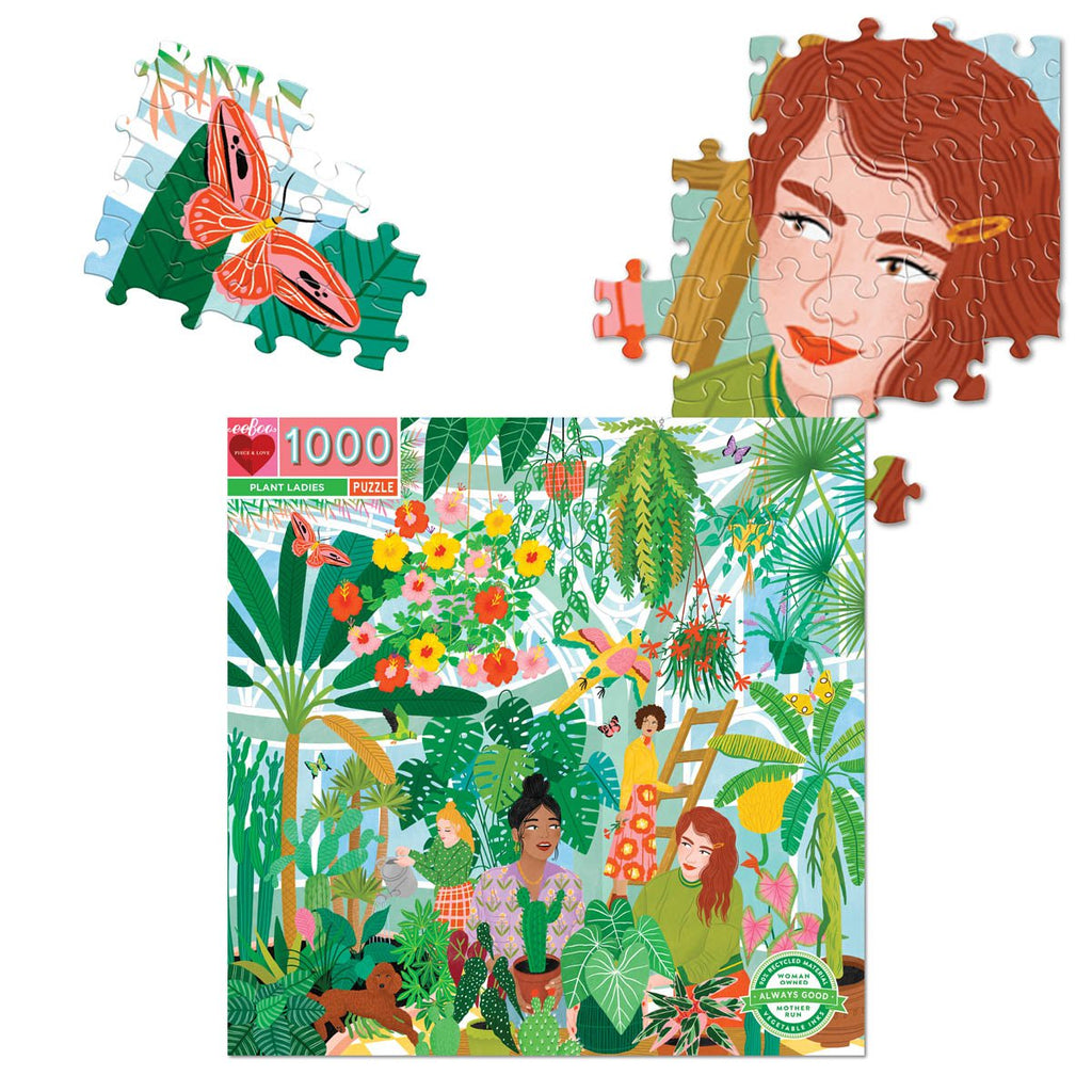 Eeboo | 1000 piece puzzle | Plant Lady - pieces