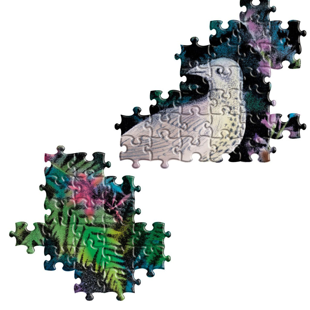 Eeboo | 1000 piece puzzle | Birds in Fern - closeup
