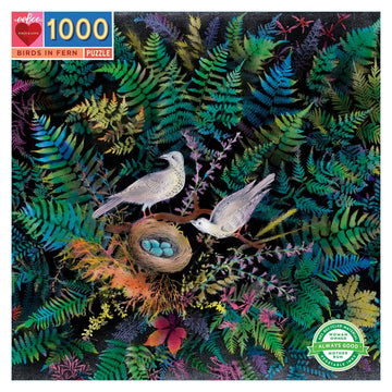 Eeboo | 1000 piece puzzle | Birds in Fern