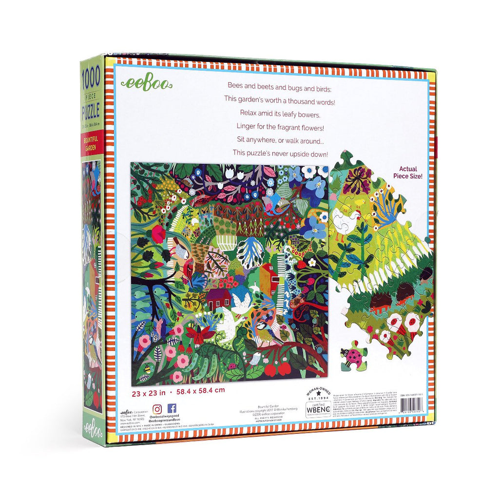 Eeboo | 1000 piece puzzle | Bountiful Garden - back