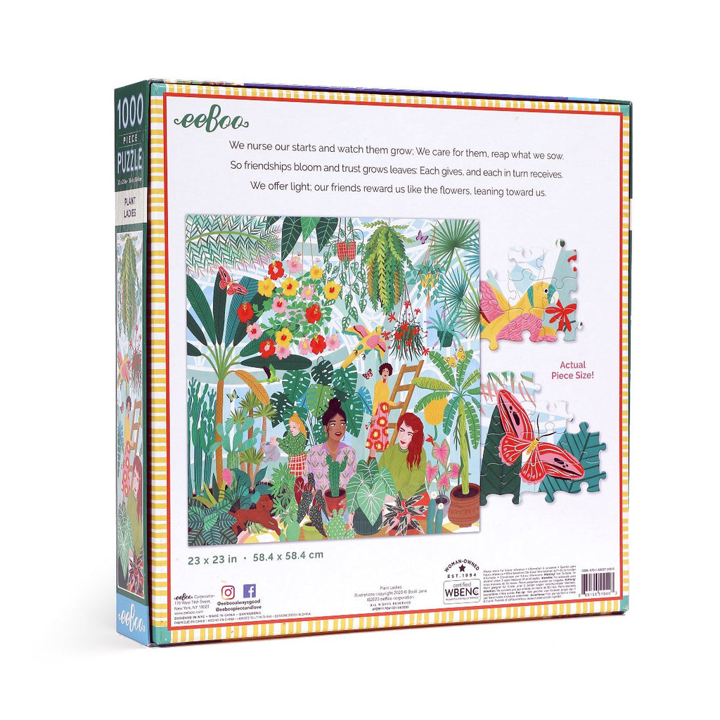 Eeboo | 1000 piece puzzle | Plant Ladies - back