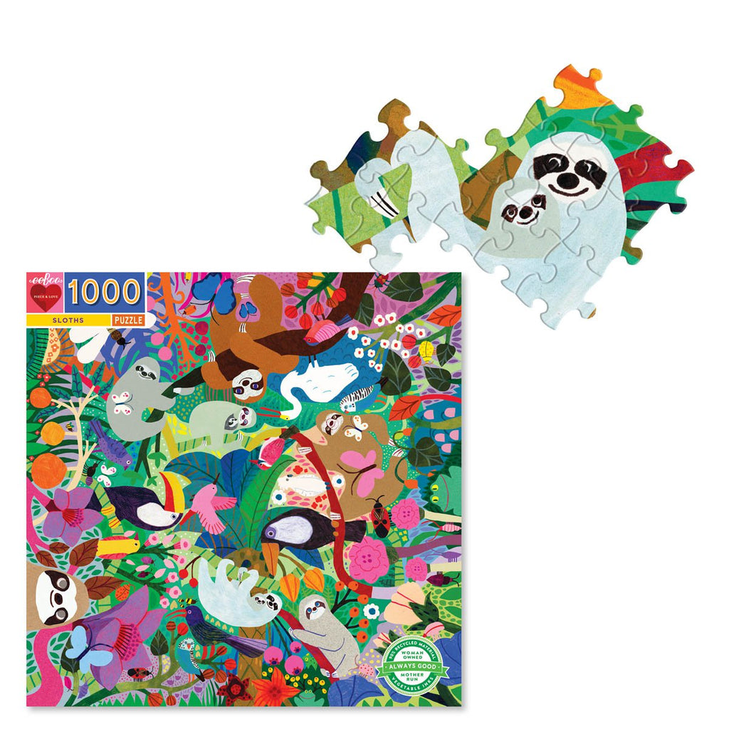Eeboo | 1000 piece puzzle | Sloths - pieces