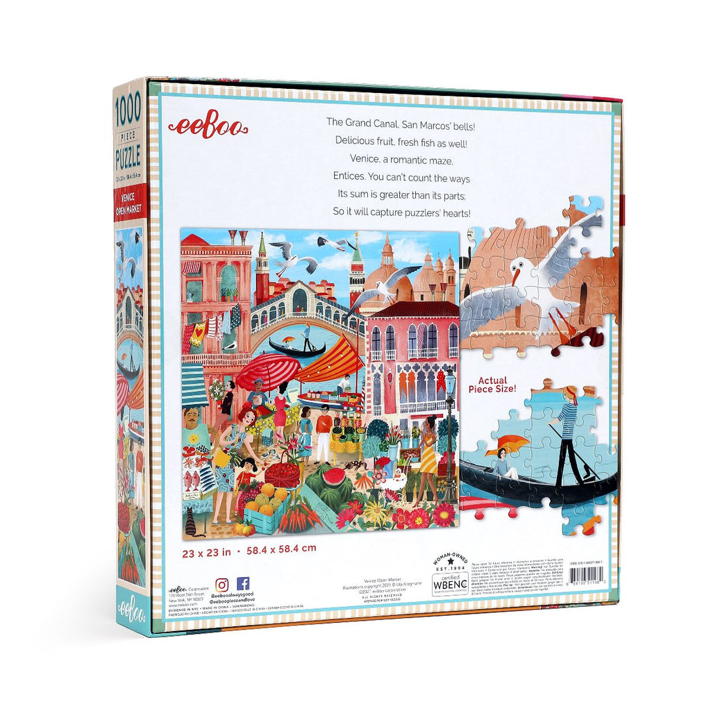 Eeboo | 1000 piece puzzle | Venice Market - back