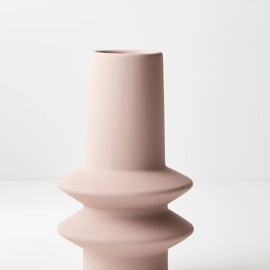 Floral Interiors | lucena ceramic vase #3 | light pink - close