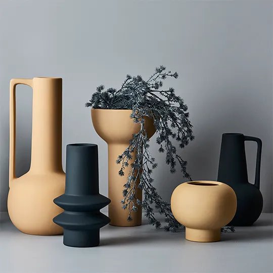 Floral Interiors | lucena ceramic vase | mustard | large - styled