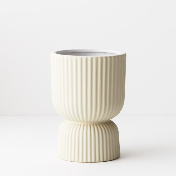 mondocherry - Floral Interiors | palina pedestal pot #1 | ivory