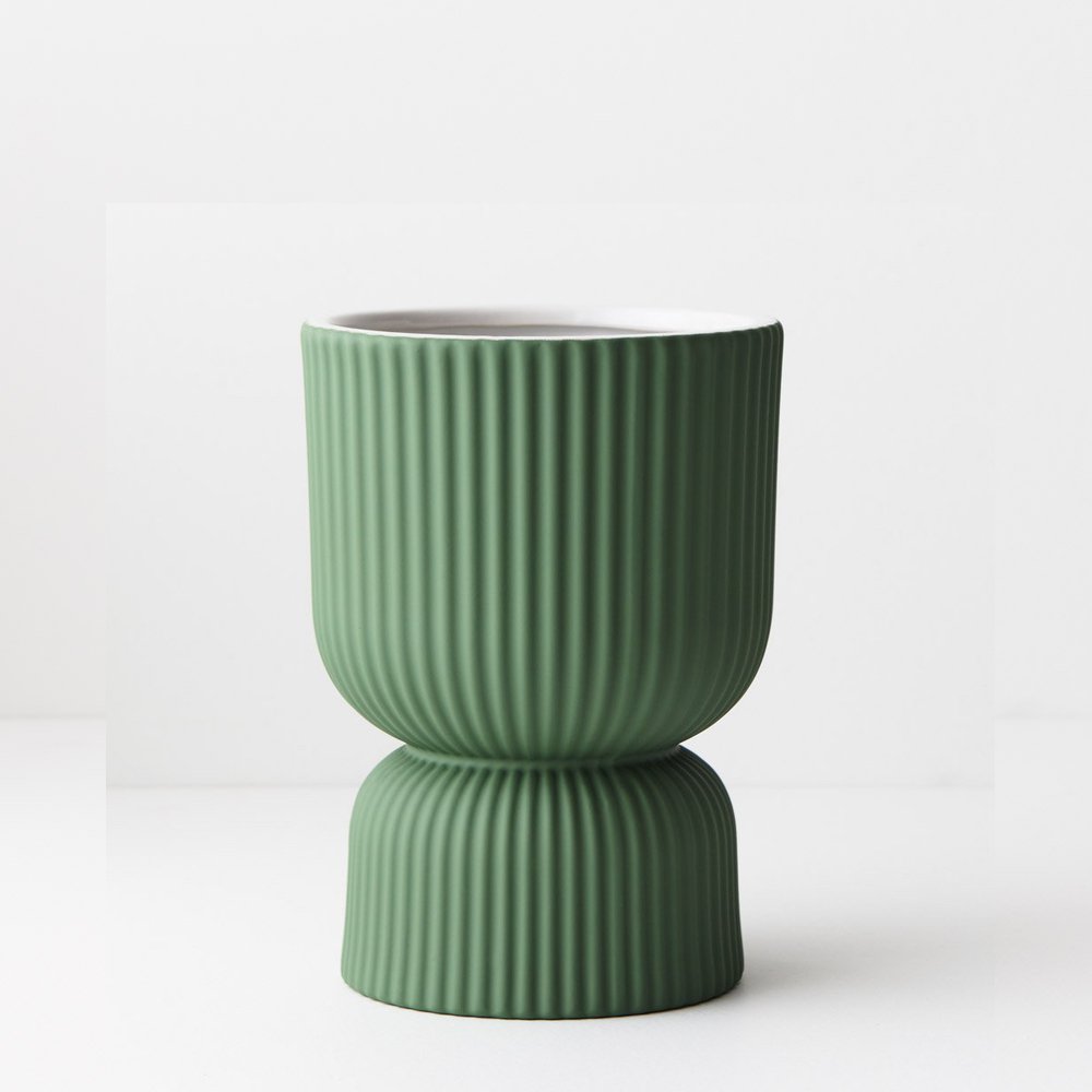 Floral Interiors | palina pedestal pot #1 | mint green