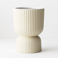Floral Interiors | palina pedestal pot #2 | ivory