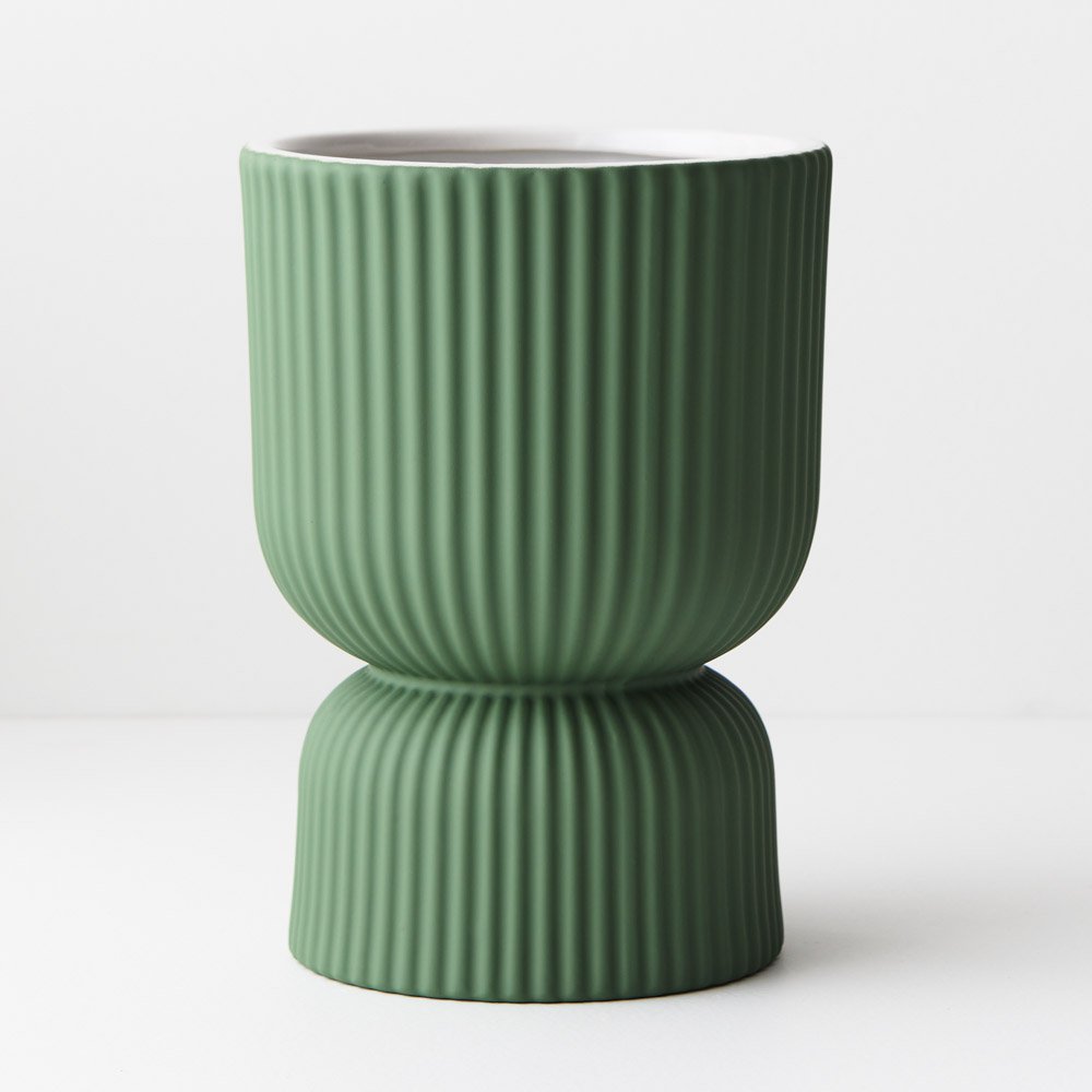 Floral Interiors | palina pedestal pot #2 | mint green