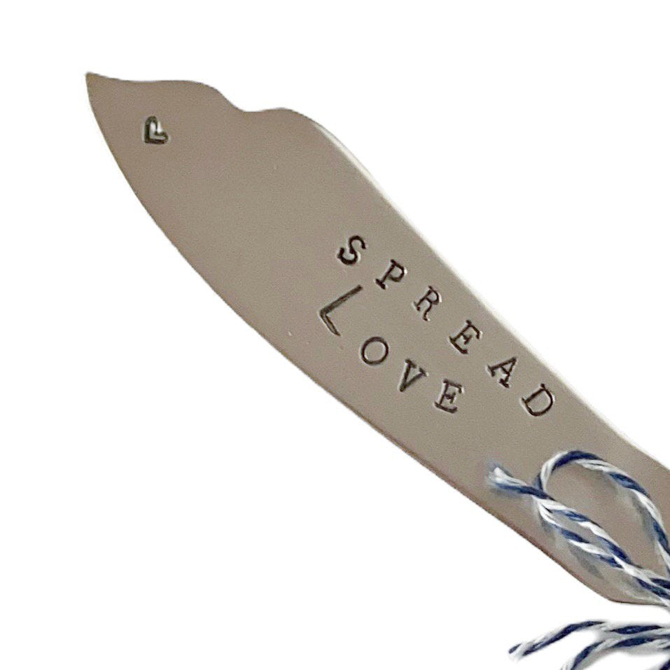 mondocherry - antique silverware butter knife | "spread love" - close