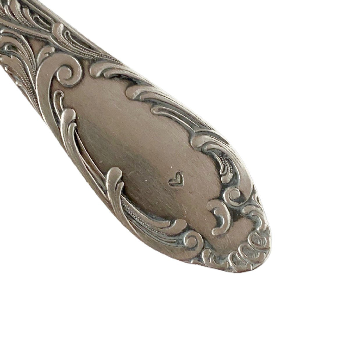mondocherry - antique silverware serving spoon | "thankful" - handle