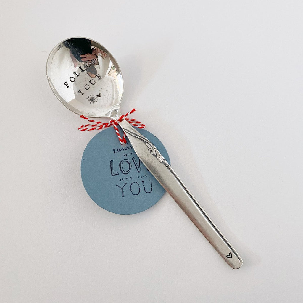 antique silverware desert spoon | "follow your heart"