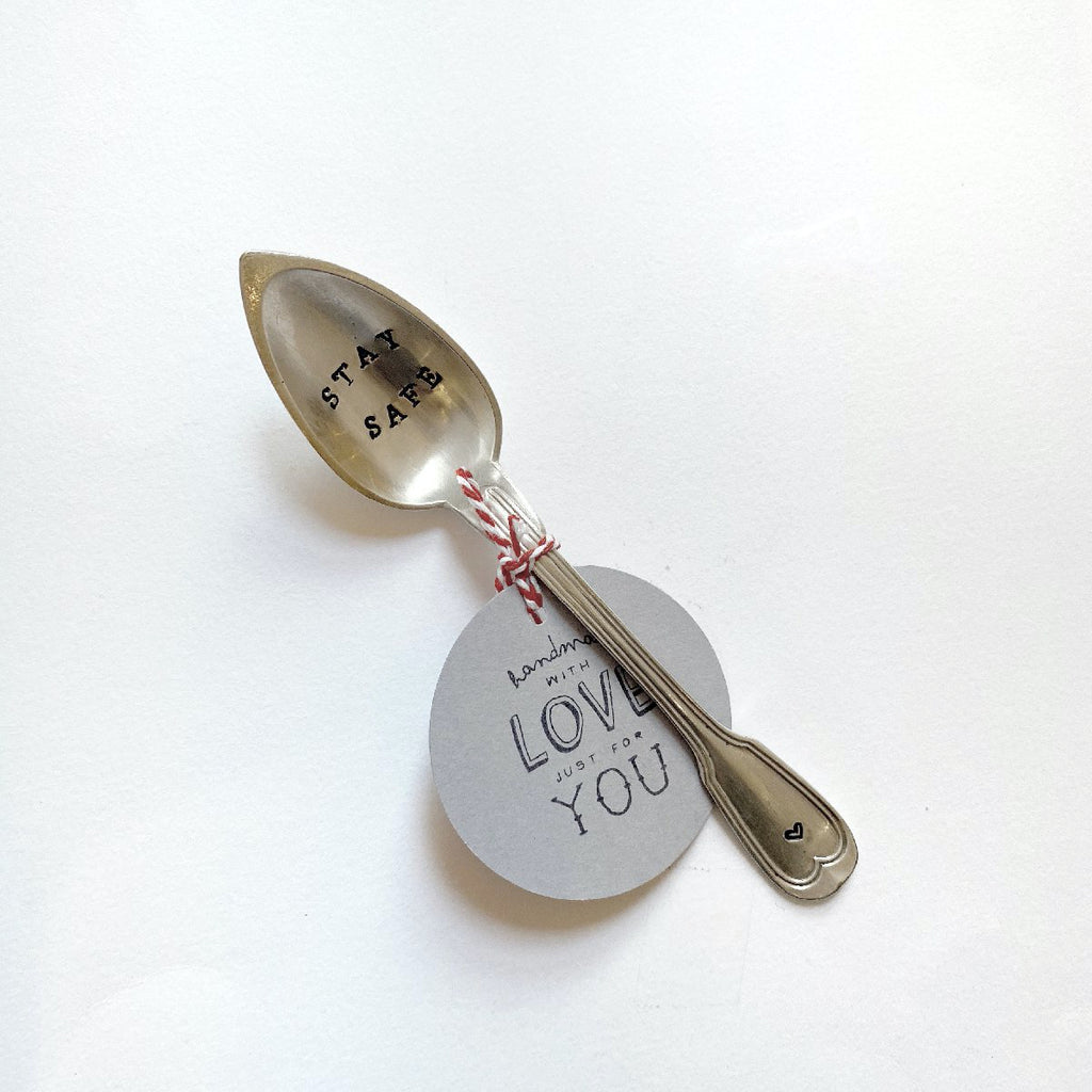 antique silverware | teaspoon | "stay safe"