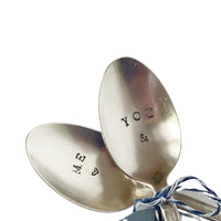 antique silverware teaspoons | "you and me" - close