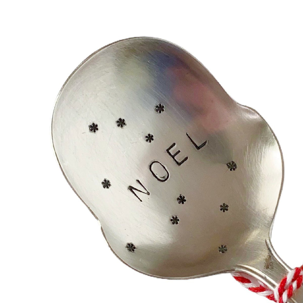 mondocherry - antique silverware serving spoon | "Noel" - close