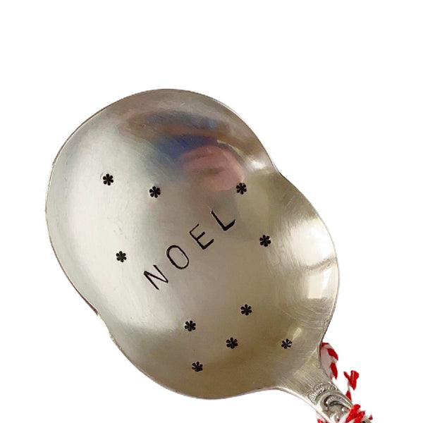 mondocherry - antique silverware serving spoon | "Noel" - close