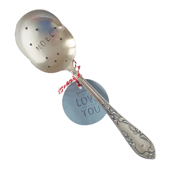 mondocherry - antique silverware serving spoon | "Noel"