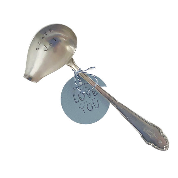 mondocherry - antique silverware mid-sized ladle | "serve joy"