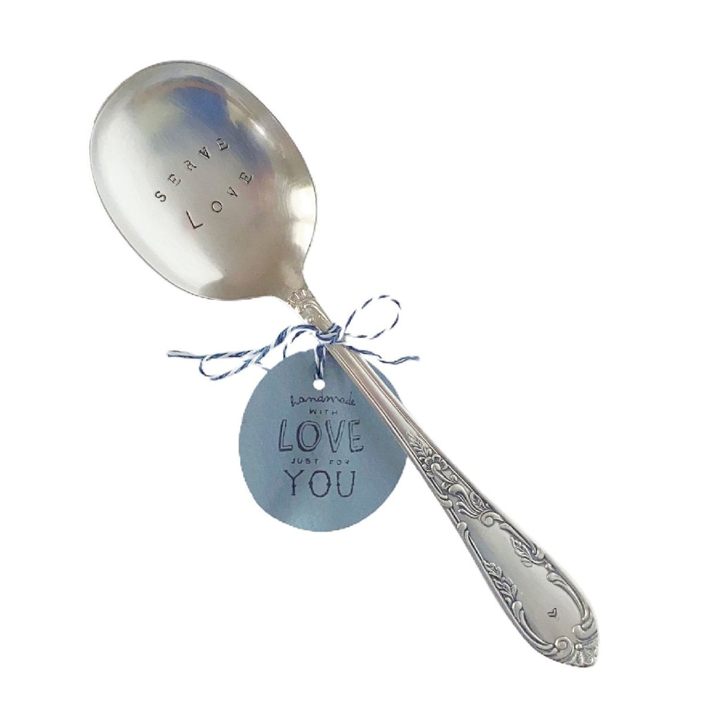 mondocherry - antique silverware serving spoon | "serve love"