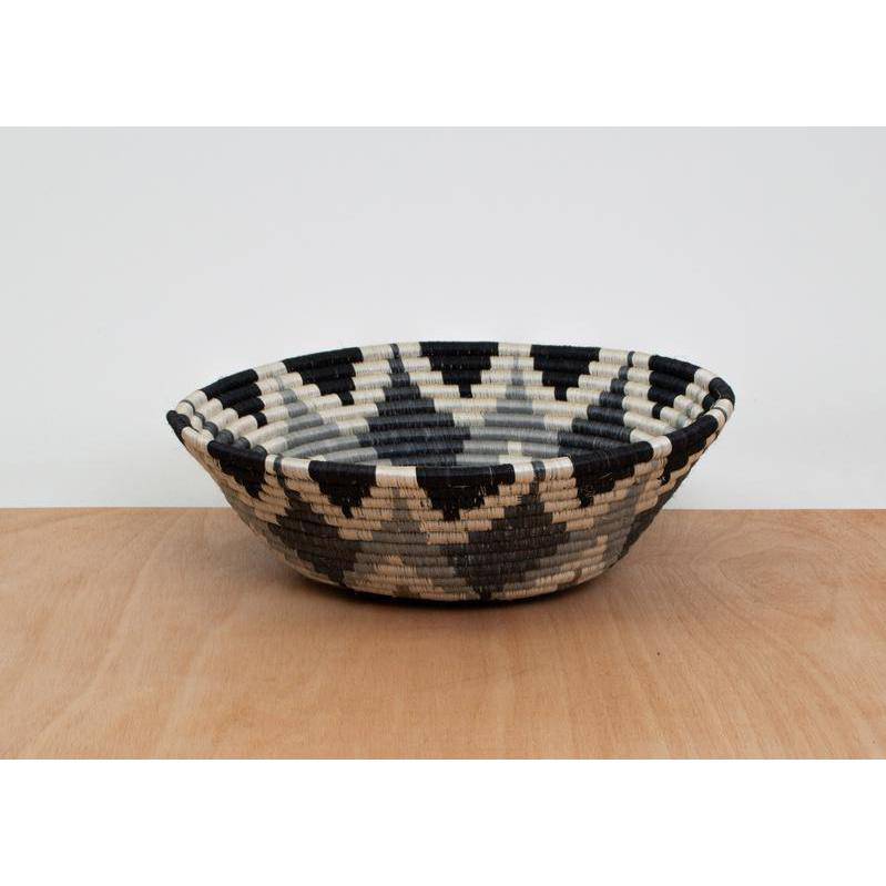"Ikaze" African woven bowl #1 | jumbo | slate - side