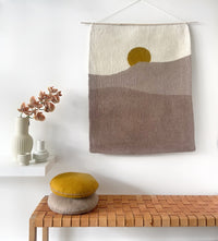Muskhane | felt landscape wall hanging | morning | ash grey