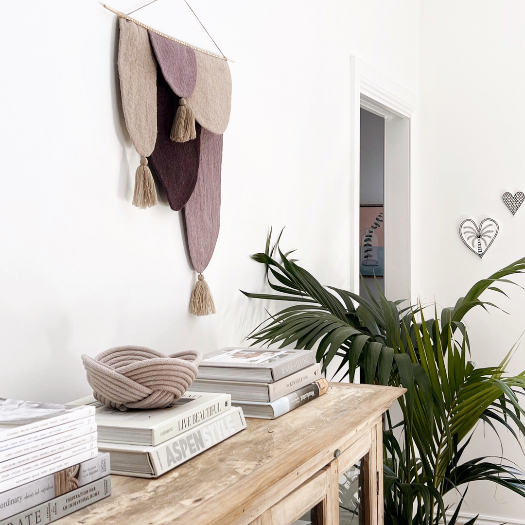 Muskhane | felt scale wall hanging | plum | large