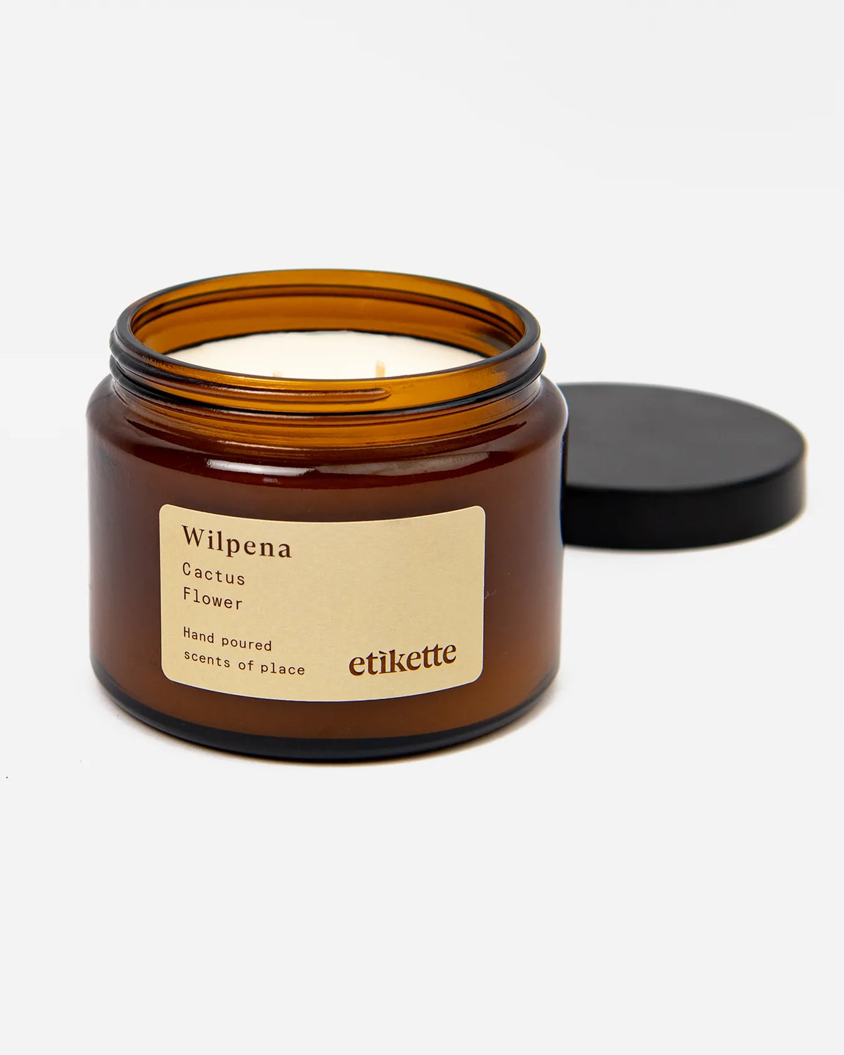 Etikette | soy candle | Wilpena cactus flower | 500ml