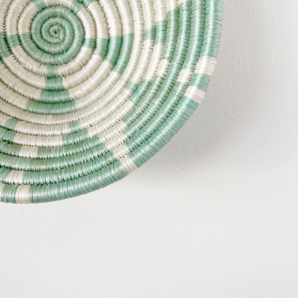 mondocherry - African woven bowl "Hope" | small | seafoam #2 - close