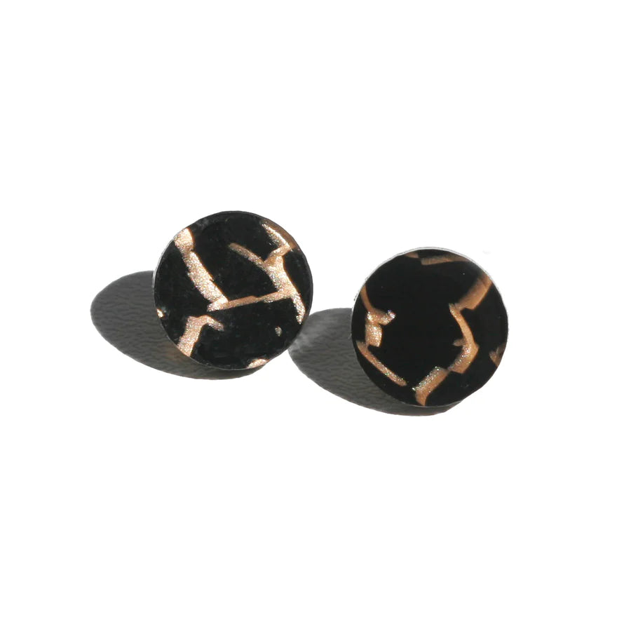 mondocherry - Martha Jean | circle stud earrings | tiger black