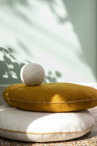 mondocherry - Muskhane | chakra felt cushion | natural - stack