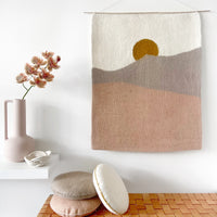 Muskhane | felt landscape wall hanging | morning | quartz pink