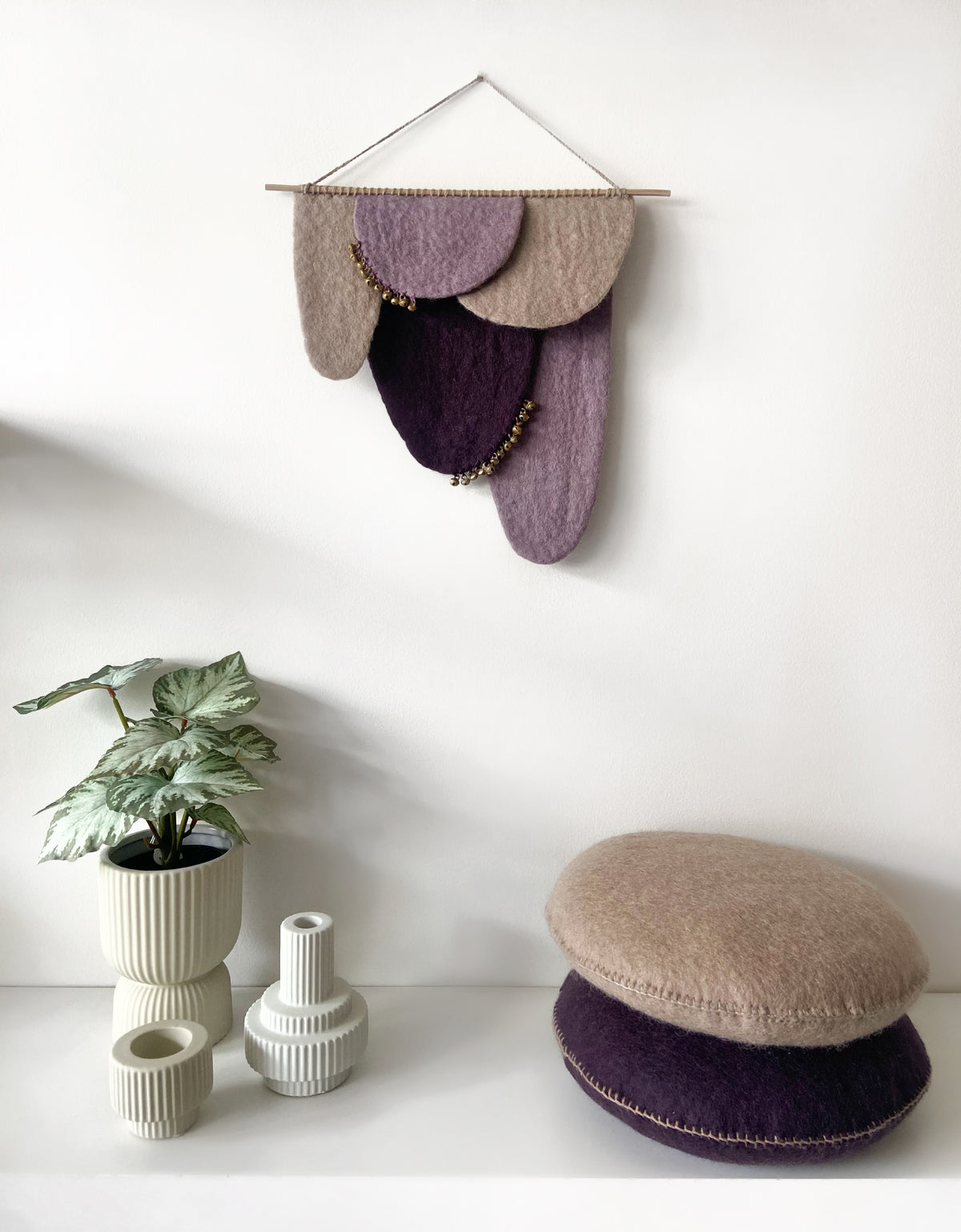Muskhane | felt scale wall hanging | plum | small