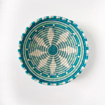 mondocherry - "Burst" African woven bowl | medium | teal #2