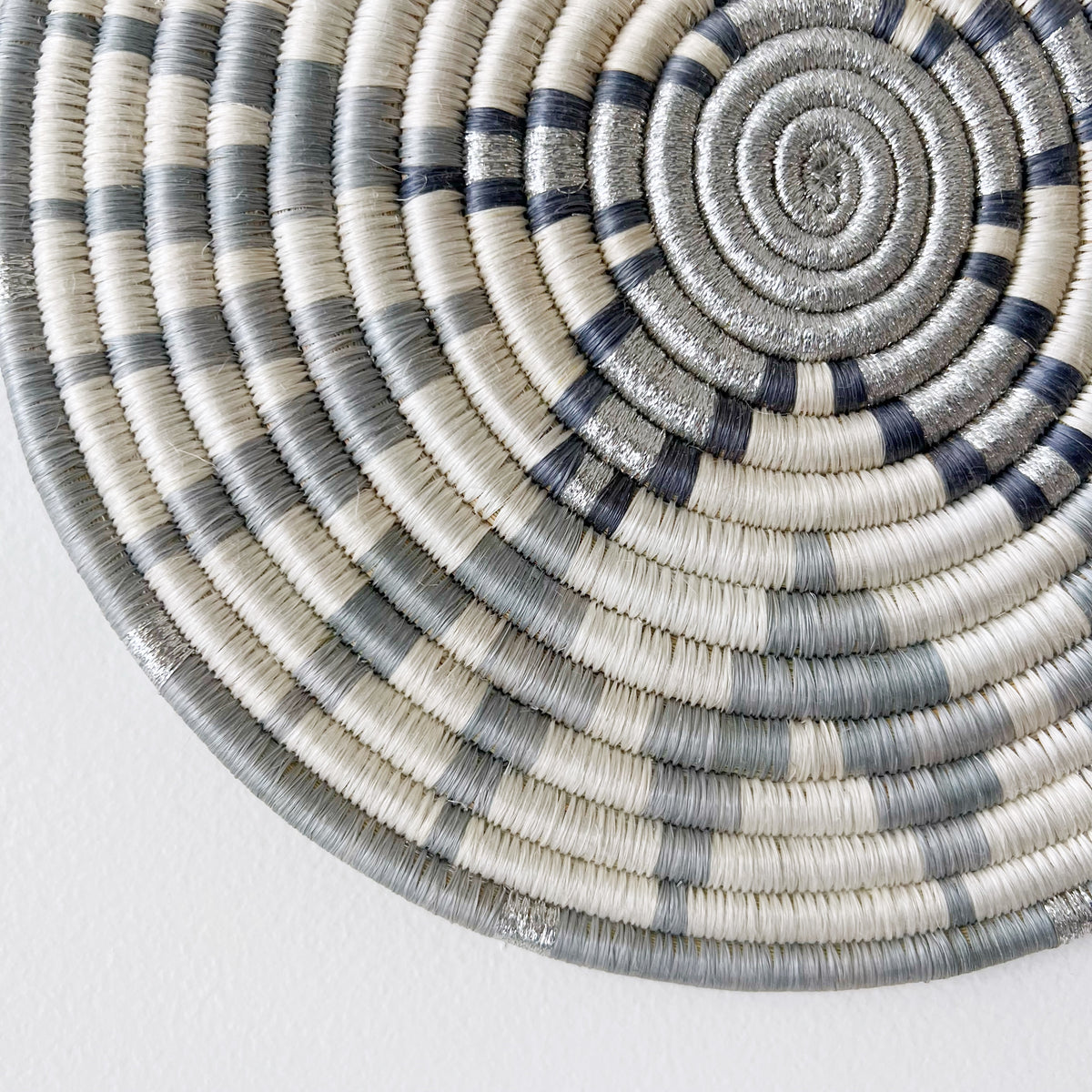 "Zahaba" woven trivet | metallic silver #2