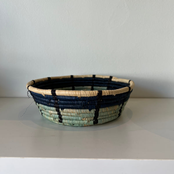 mondocherry - "Gulu" African woven bowl | blue night #4 - shelf