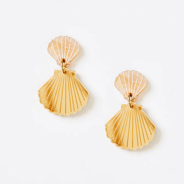 mondocherry - Martha Jean | clam earrings | gold