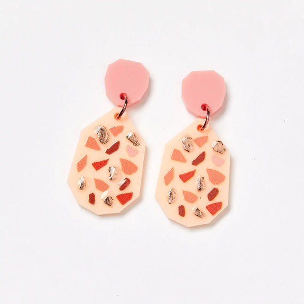 mondocherry - Martha Jean | terrazzo earrings | pink and shortcake