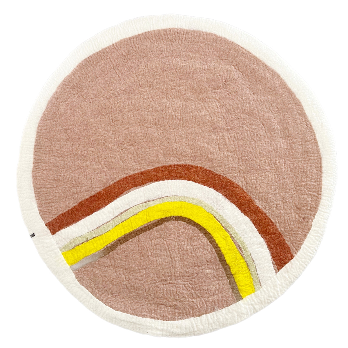 Muskhane | indreni rainbow rug | rose quartz with border