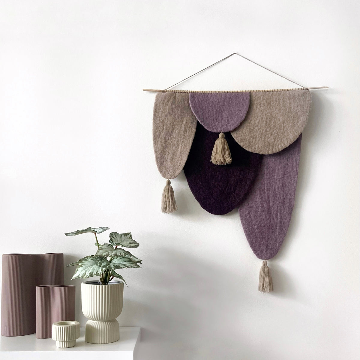 Muskhane | felt scale wall hanging | plum | large