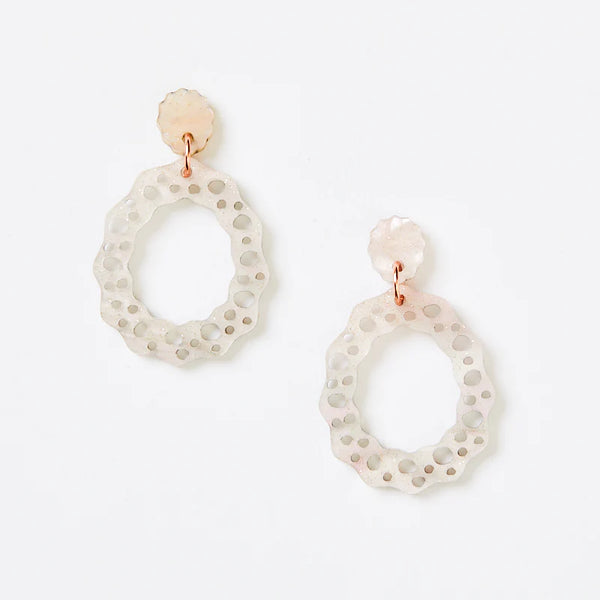 mondocherry - Martha Jean | coral earrings | pink shimmer